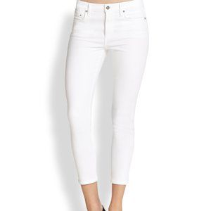 Citizens of Humanity Thompson Medium Rise White Skinny Cropped Jeans